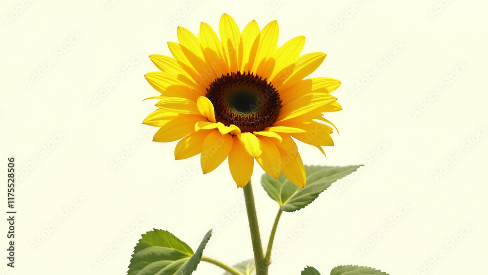 Fototapeta premium A Bright and Vibrant Russian Sunflower with Large Dark Center, Captured in Full Bloom