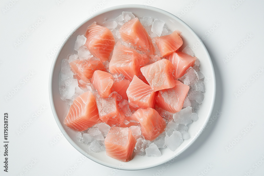 Fresh Salmon Slices, Chilled and Preserved, Top-Quality Ingredients Fresh Salmon Slices, Chilled and Preserved, Top-Quality Ingredients