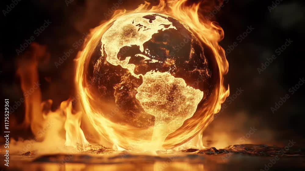 Understanding global warming and its consequences through animated fire effects and awareness

