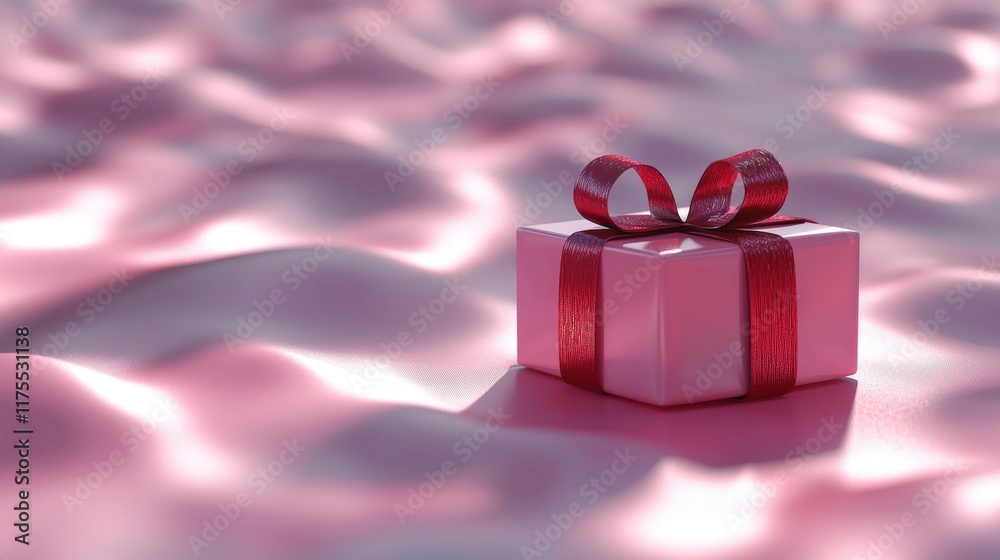 Obraz premium Valentine's Gift Box Surprise Romantic Setting Gift Photography Soft Pink Background Close-Up View Love Concept