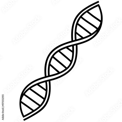 Geometric DNA Line Art Illustration