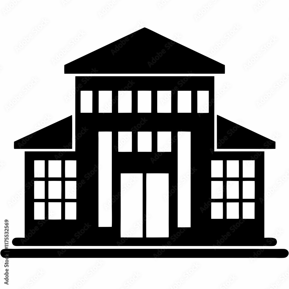 Corporate Building Silhouette Vector Art Corporate Building Silhouette Vector Art