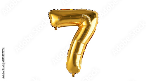 gold balloon in the shape of the number seven