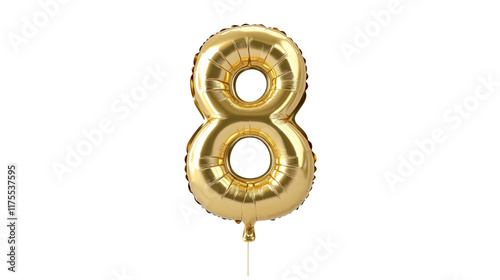 gold balloon in the shape of the number eight