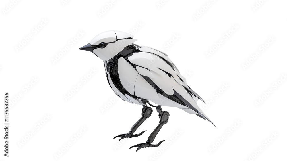Obraz premium Robotic bird on transparent background