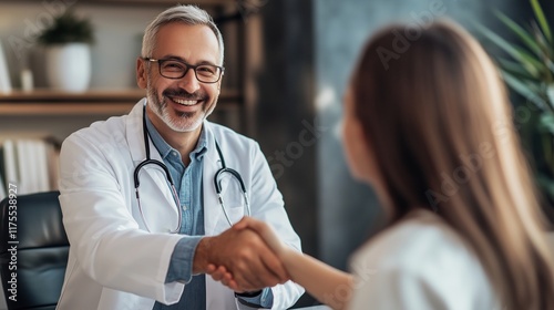 Doctor and Patient Handshake Meeting photo