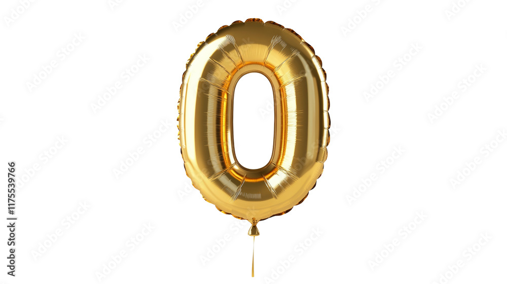Obraz premium gold balloon in the shape of the number zero