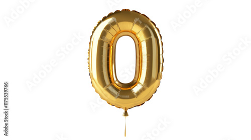 gold balloon in the shape of the number zero