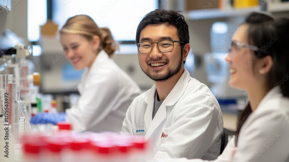 Fototapeta premium High-Tech Science Team Collaborating on Innovative Projects