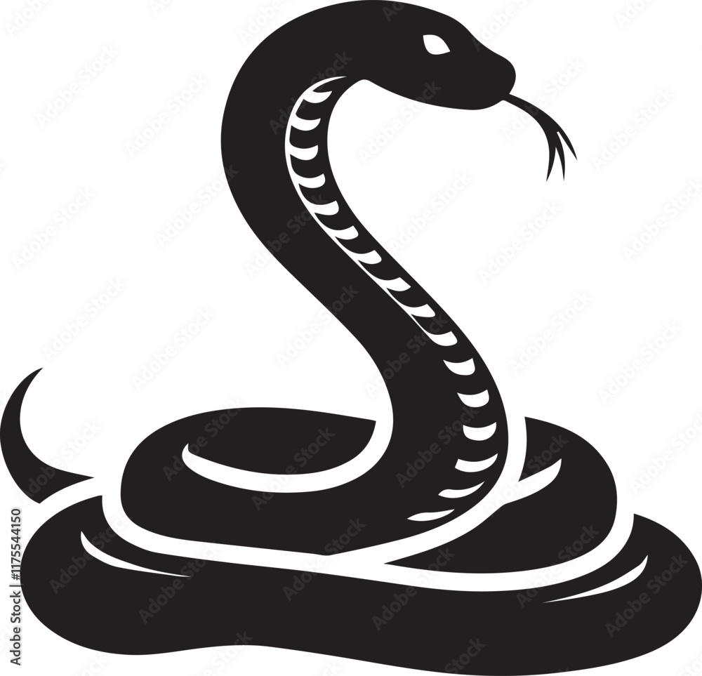 Fototapeta premium black snake vector illustration