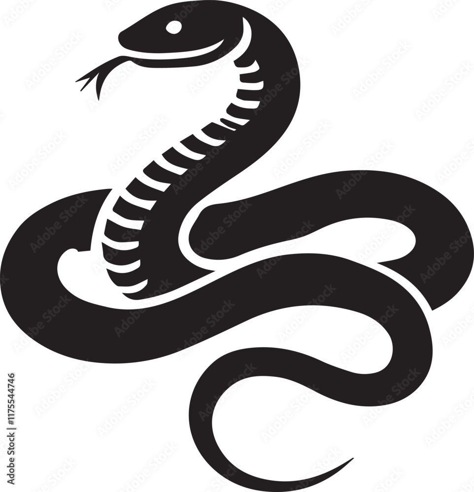 Fototapeta premium black snake vector illustration