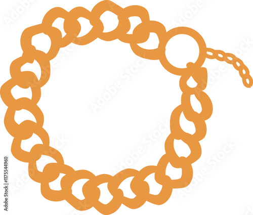 Golden chain bracelet necklace vector illustration