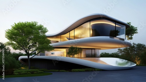 Wallpaper Mural Modern architectural design featuring a sleek, futuristic house. Torontodigital.ca