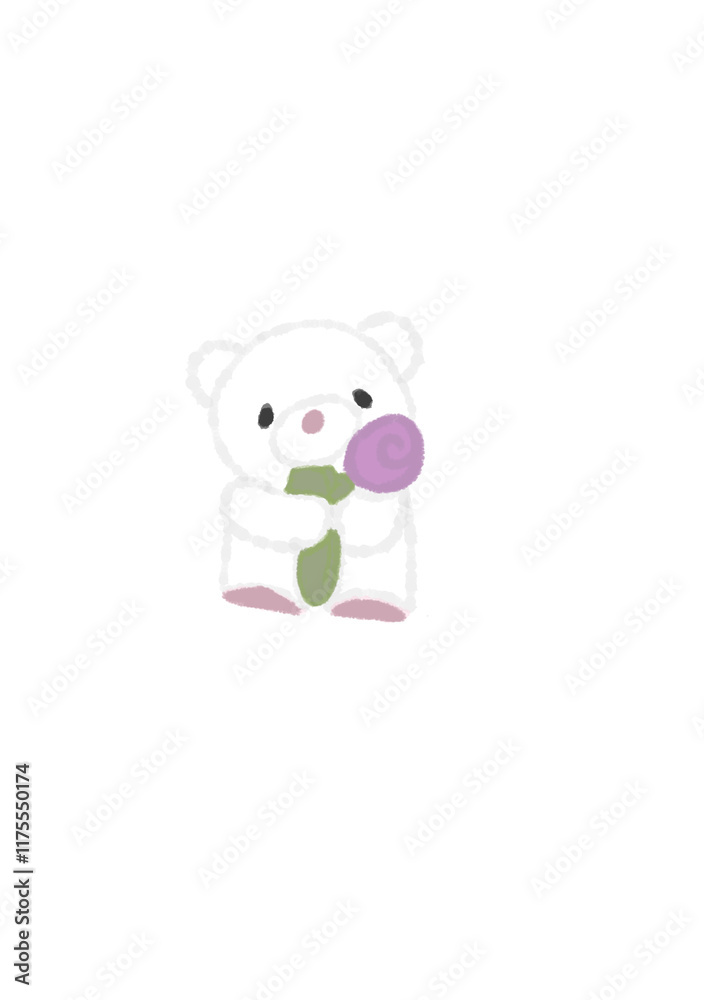 Naklejka premium teddy bear with a flower