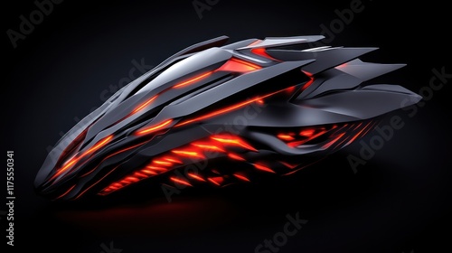 A futuristic gaming mouse with sleek design and glowing accents.