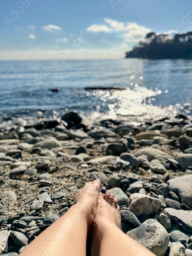 legs on the beach