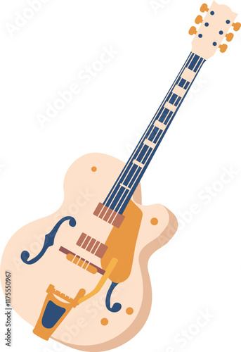 Electric guitar musical instrument vector illustration