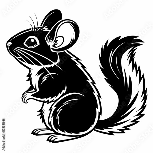 Chinchilla vector silhouette black design white background