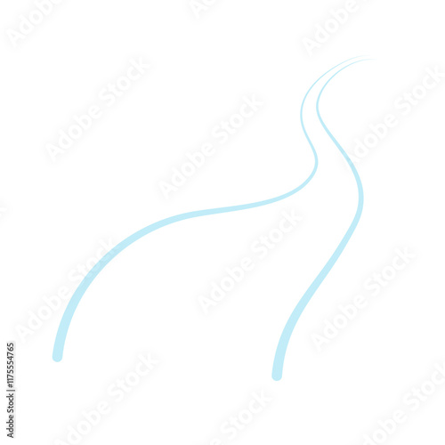 Ski trail turns curves and wobbles  winter cross country ski running track in perspective  ski run in snow vector