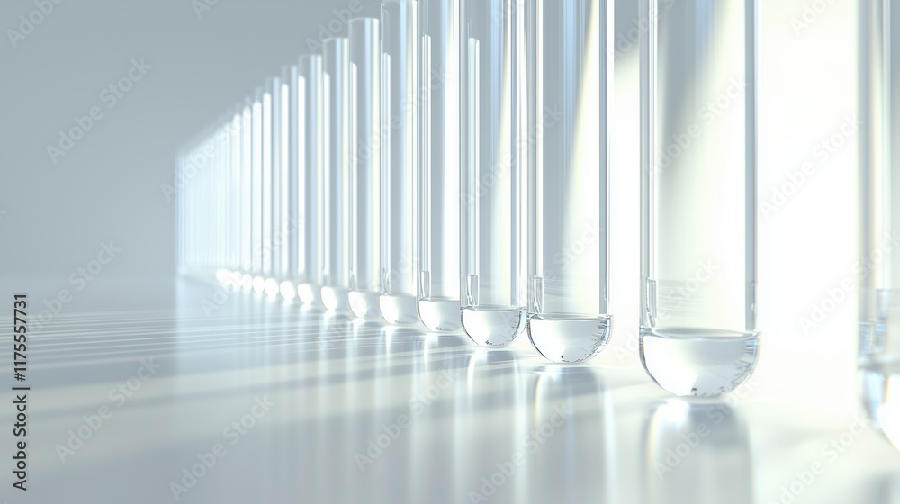 Clear Test Tubes in Soft Lighting