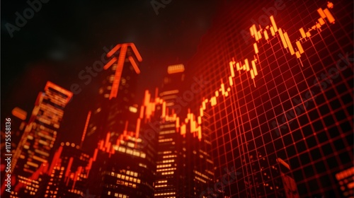 Wallpaper Mural Market Crash: Red Alert Over Cityscape  Torontodigital.ca