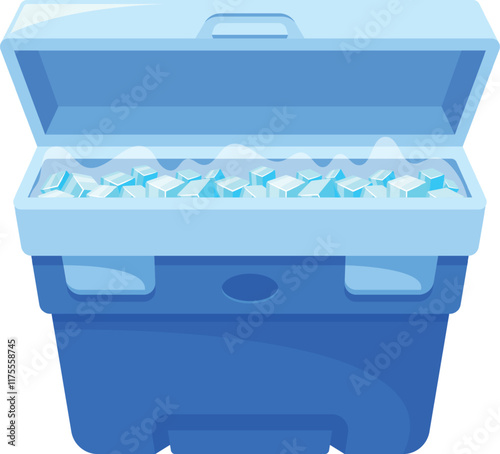 Cooler bag with ice vector illustration