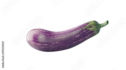 Wallpaper Mural Fresh Purple Eggplant: A single, vibrant purple eggplant with a glossy sheen, showcasing the rich color and texture of this versatile vegetable.   Torontodigital.ca