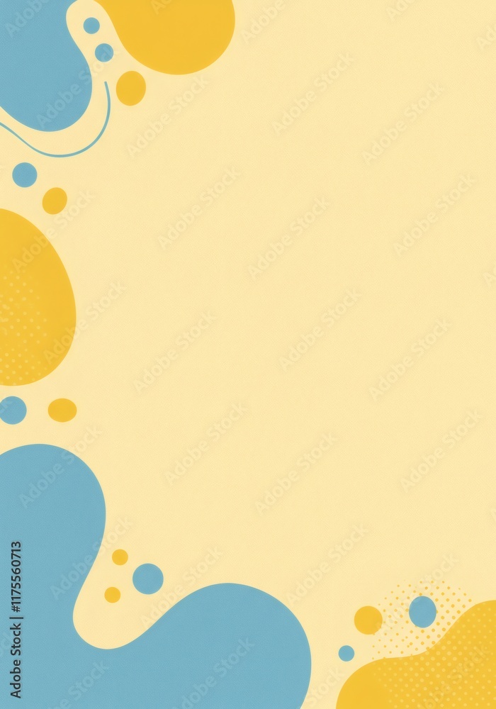 Abstract Pastel Yellow and Blue Organic Shapes Background Design Abstract Pastel Yellow and Blue Organic Shapes Background Design