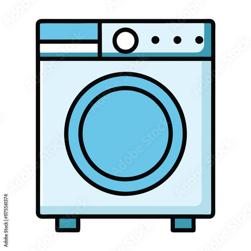 Washing Machine Vector Illustration for Household Projects. photo