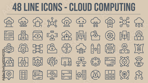 Graphic design line icons Vector illustration