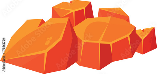 Heated coals pile vector illustration