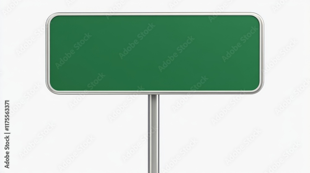 Blank Green Sign Stands Isolated on White Background. Blank Green Sign Stands Isolated on White Background.