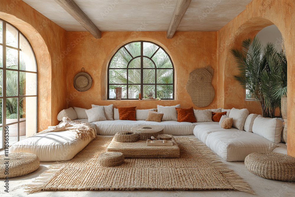 Fototapeta premium Mediterranean Style Living Room Interior Design