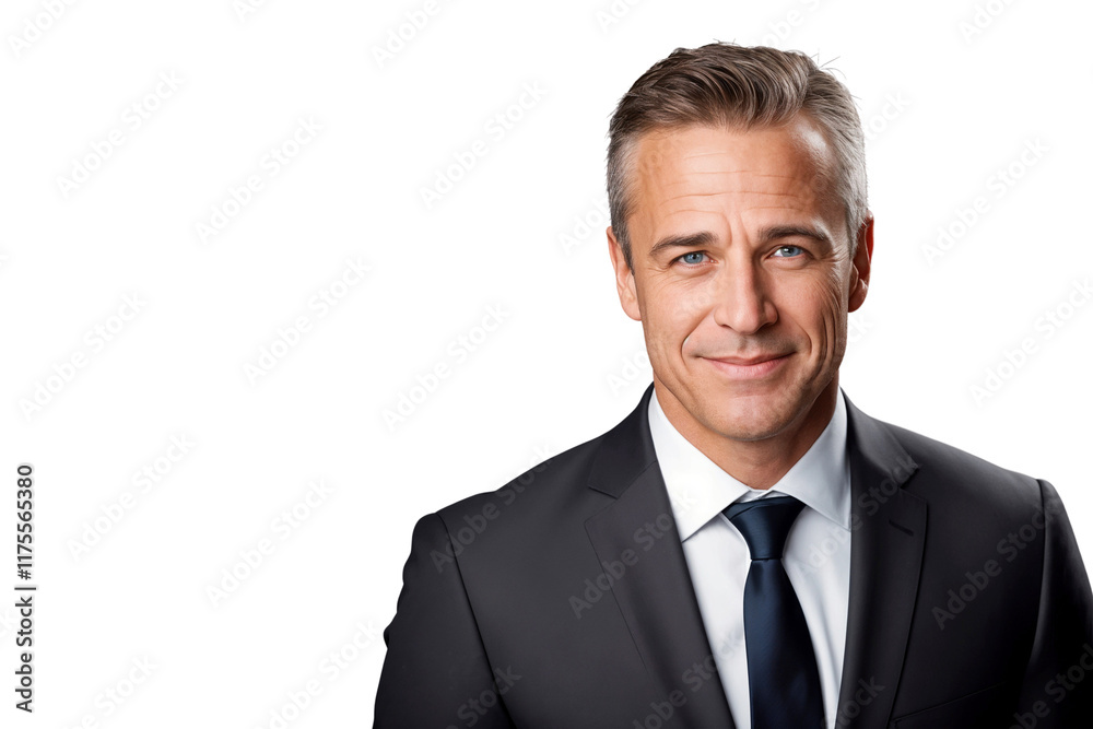 Portrait of a smiling businessman manager in a suit, isolated on transparent background Portrait of a smiling businessman manager in a suit, isolated on transparent background