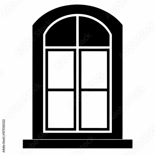 IDE Window Black Silhouette Vector Art