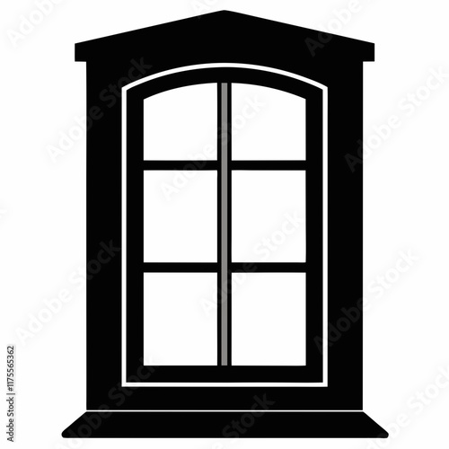 IDE Window Black Silhouette Vector Art