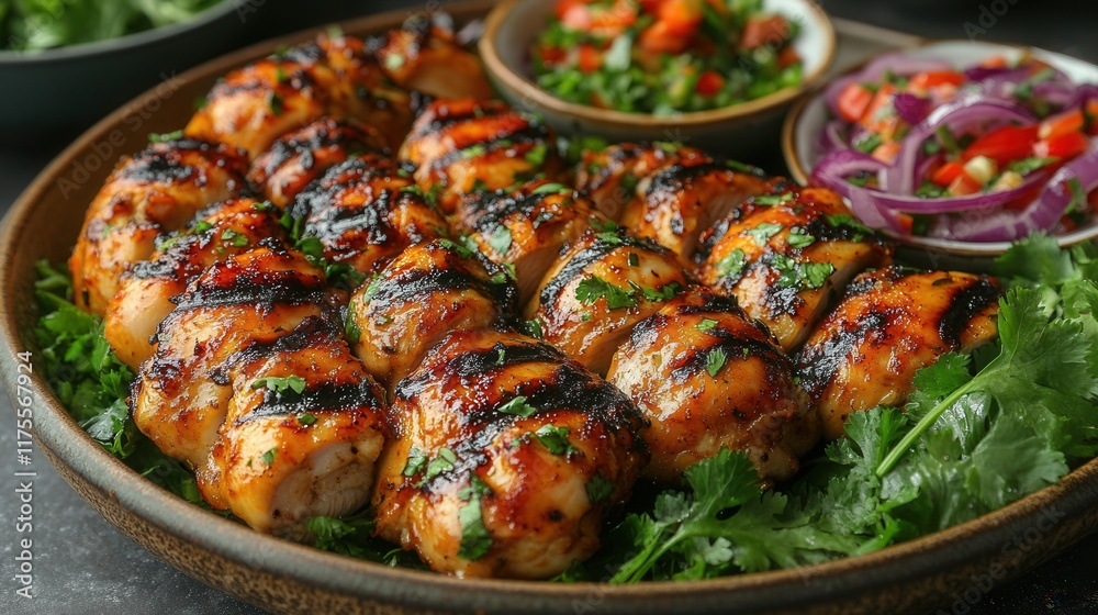 Grilled Chicken Kebabs with Cilantro and Red Onion Salsa Delicious BBQ Dinner Grilled Chicken Kebabs with Cilantro and Red Onion Salsa Delicious BBQ Dinner