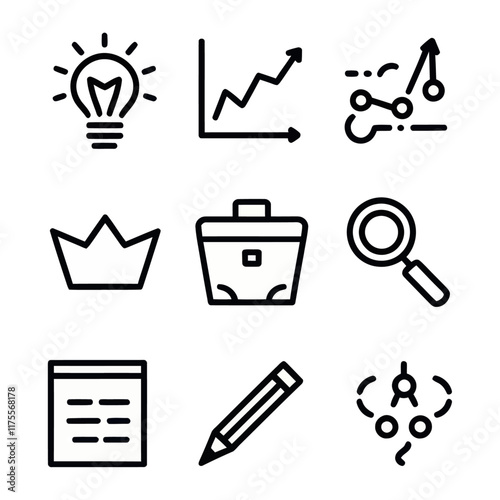 Graphic design line icons Vector illustration