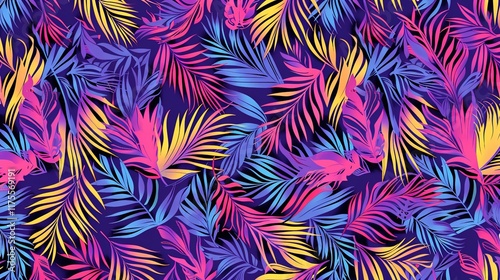 tropical palm leaves seamless pattern wallpaper