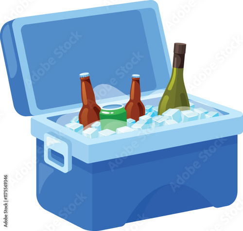 Ice cooler box with drinks