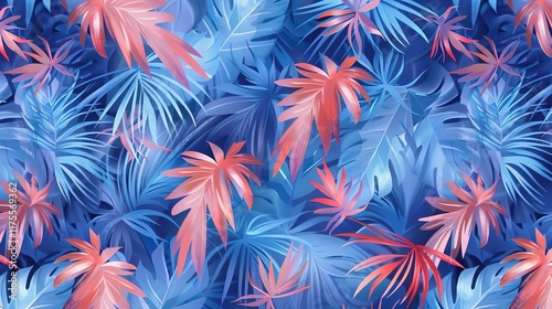 tropical palm leaves seamless pattern wallpaper