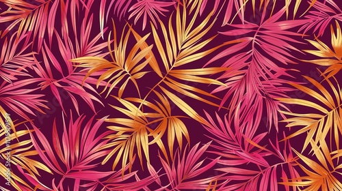 tropical palm leaves seamless pattern wallpaper