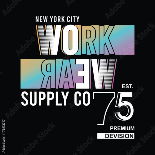 Simple design workwear supply co typography, tshirt design, vector illustration