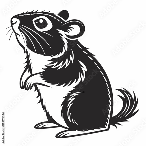 Wallpaper Mural Hamster vector silhouette black design white background Torontodigital.ca