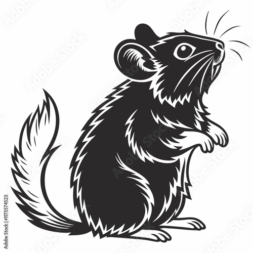 Wallpaper Mural Hamster vector silhouette black design white background Torontodigital.ca