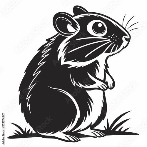 Wallpaper Mural Hamster vector silhouette black design white background Torontodigital.ca