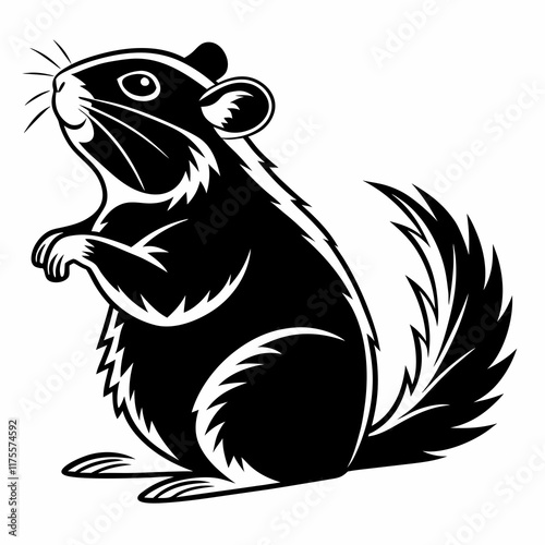 Wallpaper Mural Hamster vector silhouette black design white background Torontodigital.ca