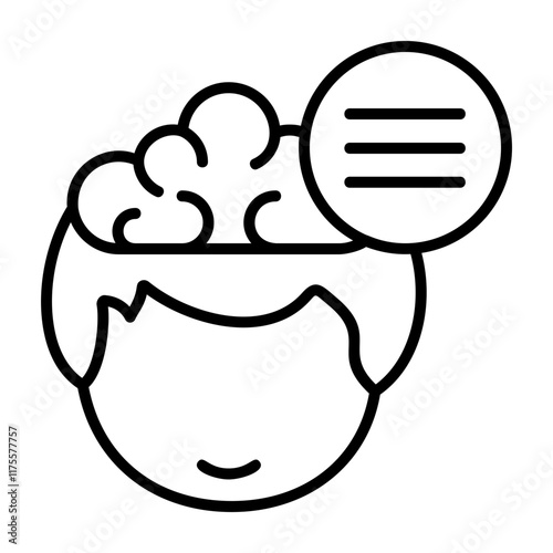 More Human Mind Outline Style Icon