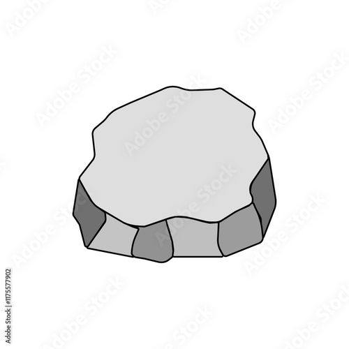 Collection of 3D flat-style stones with smooth and jagged edges, perfect for animation or illustration.