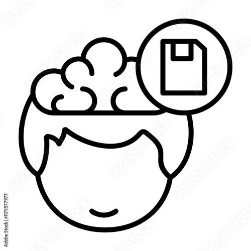 Save Human Mind Outline Style Icon